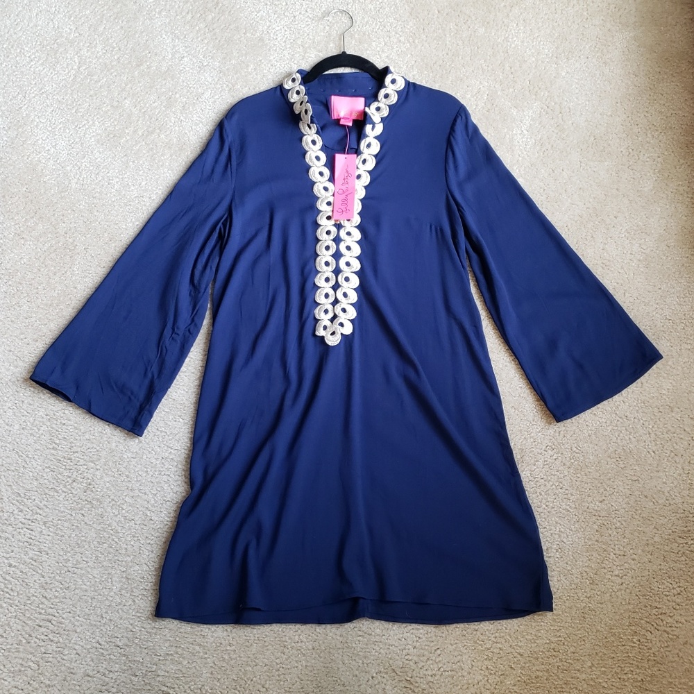 NWT Lilly Pulitzer Gracelynn Dress, True Navy, 4